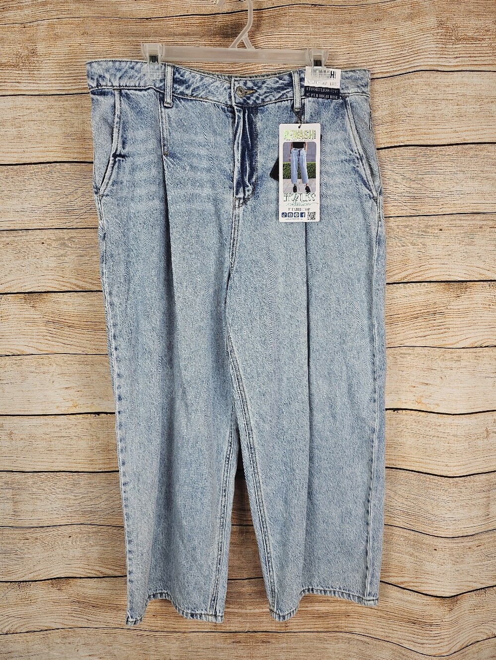 REWASH NWT Super High Rise Pleated Crop Jeans Size 13